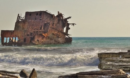 The three stars wreck diving site, Limassol, Cyprus