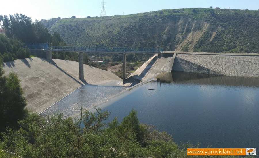 Polemidia Dam overflowing