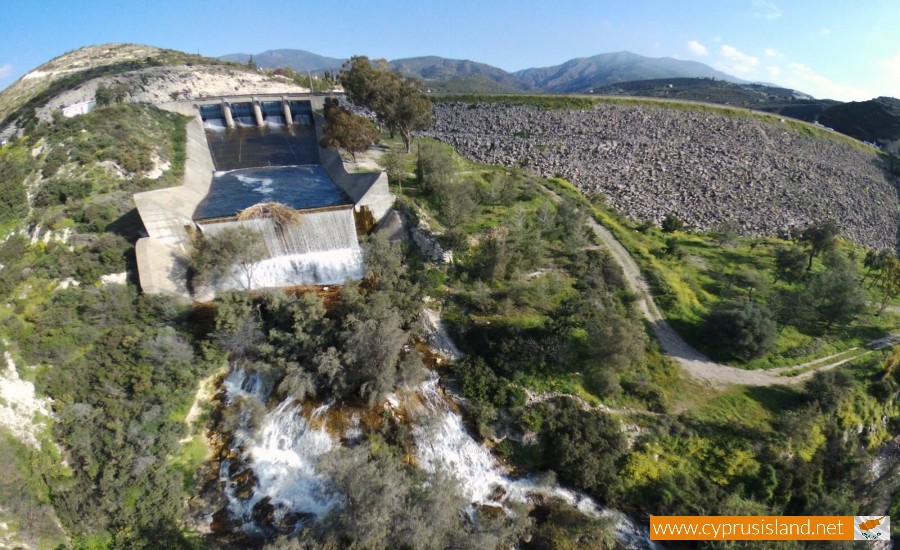 Germasogeia Dam overflowing