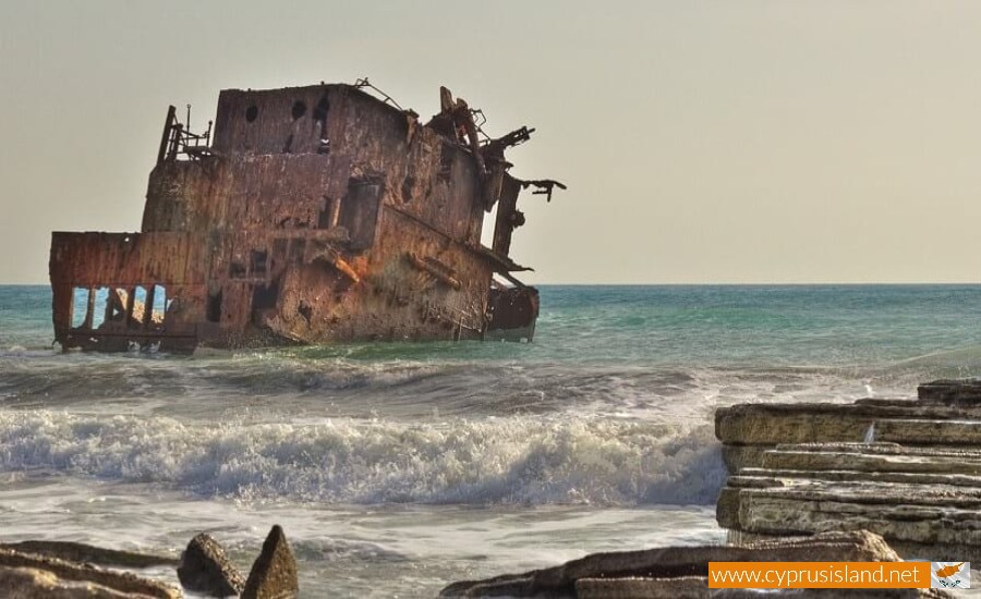 The three stars wreck diving site, Limassol, Cyprus