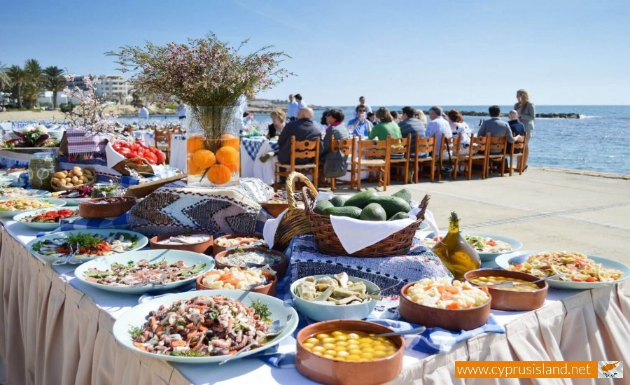 People in Cyprus enjoying lunch